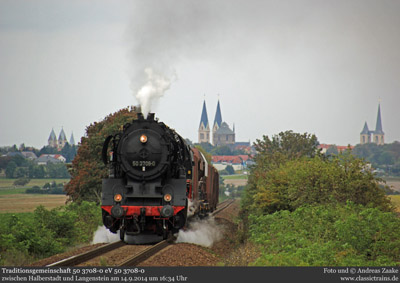 Spätsommer im Harzvorland - Fotogüterzug am 14.9.2014