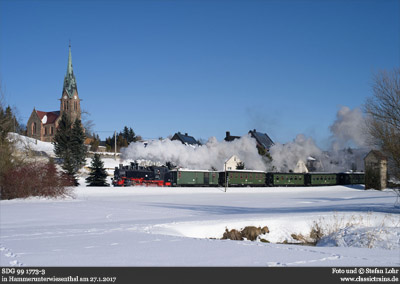 Reichsbahndampf im Winter auf der Fichtelbergbahn
