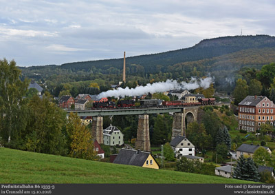 VII K-Überführung im herbstlichen Erzgebirge mit 86 1333-3 - Fotozug am 15.10.2015