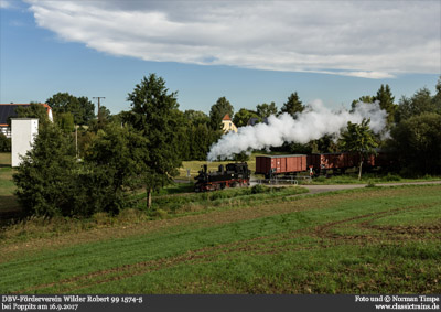 Döllnitzbahn - Rollwagen in Kemmlitz - Fotozug am 16.9.2017