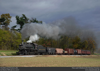 Fotodampf auf der Strasburg Rail Road in Pennsylvania - Fotozug am 6.11.2017